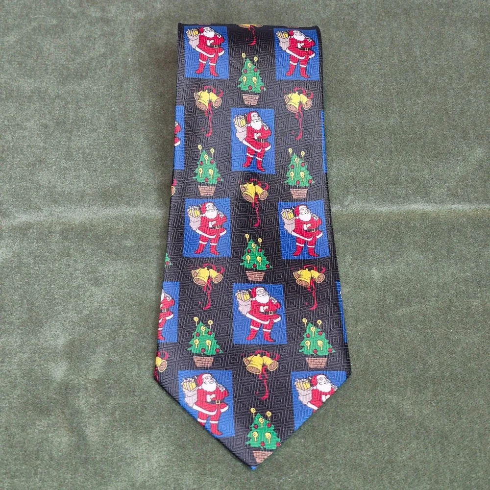 The Christmas Collection Santa Neck‎ Tie Novelty Holiday Christmas Tree Bells